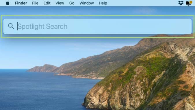 Búsqueda de Spotlight en una versión anterior de macOS